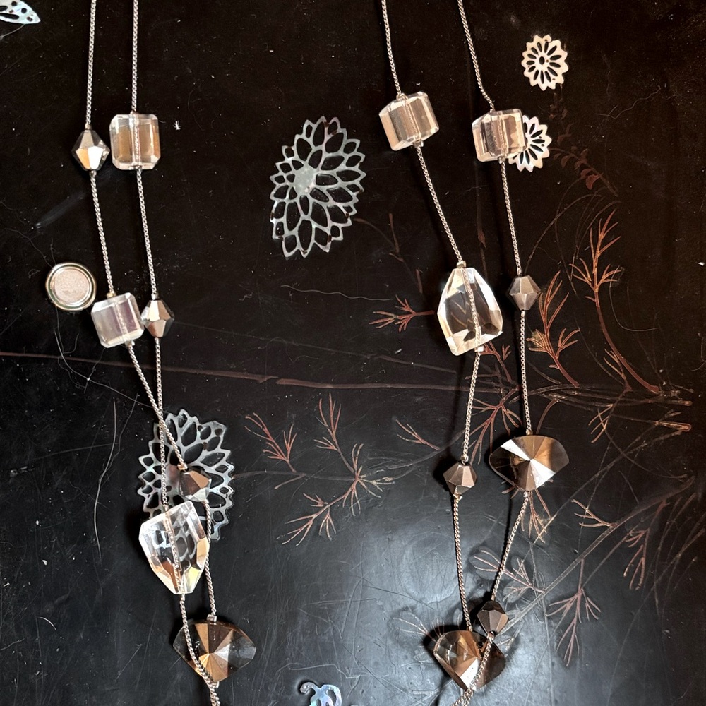 Premier crystal ice Silver and Clear Beaded Necklace